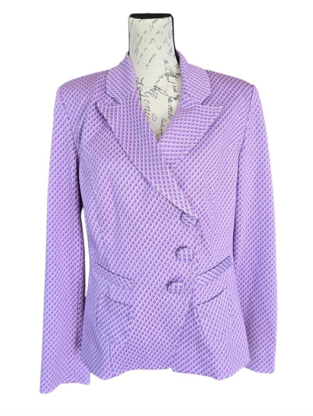 Cabi The Imperial Blazer Lavender Pink Tailored Assymetrical Button Jacket M